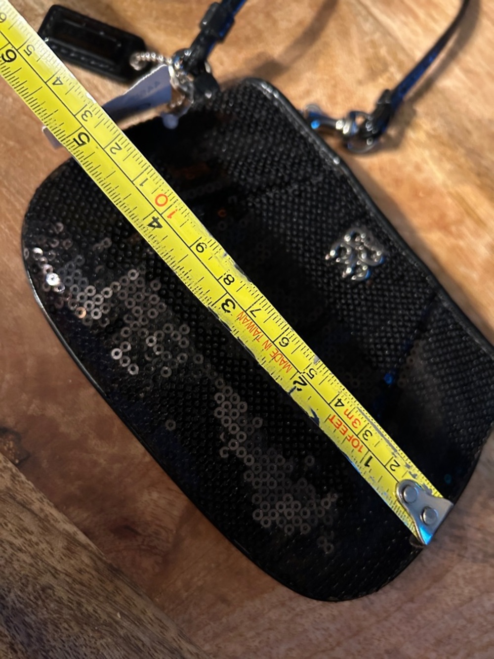 Coach Black Sequin Wristlet Clutch - Picture 9 of 11